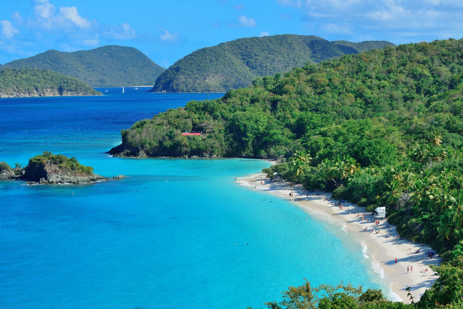 Colorful beach in St John, Virgin Island.